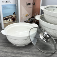 Ensembles d'Ustensiles de Cuisine Antiadhésifs, Comprenant Casseroles, Marmites et Vaisselle en Céramique, avec Couvercles pour Soupe et Cuisson