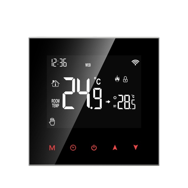 Tuya Smart Home Wifi Smart Wall Light Switch Support Voice/App/Touch Control With Temperature Display Screen
