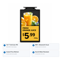 Label Rak Elektronik 10.1 Inci Full Color WiFi Bluetooth, Label Harga Digital LCD ESL untuk Supermarket, Display Retail, Pemasangan di Dinding