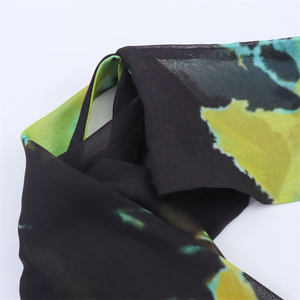 <span class=keywords><strong>Robe</strong></span> <span class=keywords><strong>Longue</strong></span> pour Femme TAOP&ZA Été 2025 à Larges Bretelles Sans Manches Imprimée avec Col Plissé Décoratif et Foulard Fin 3323308 - Product Image 4