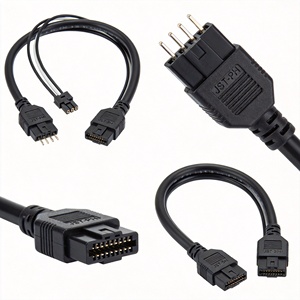 Кабель для аккумуляторов из луженой меди 10 AWG (1/0) с изоляцией PTFE/PBT, сверхпрочный, с кольцевыми наконечниками для сварки и клеммами для источников питания - Product Image 1