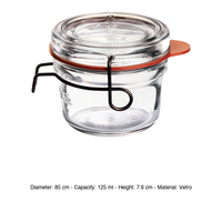 Pot en verre 12,5 cl H 7,6 cm Ø 8,5 cm avec couvercle et joint hermétique Lock-Eat Bormioli Rocco