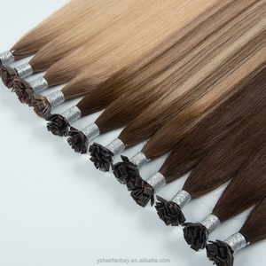 Extensiones de Cabello Humano KTip, Cabello Virgen Ruso, Puntas Completas, Liso, Colores de Castaño Claro a Castaño Oscuro - Product Image 1