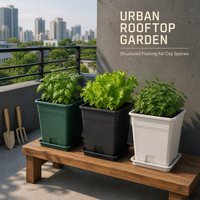Pots carrés en plastique de un gallon pour serres, pépinières, semis, centres de jardinage, présentoirs et horticulture