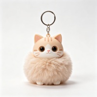 Maßgefertigte Blind Box Plüschtiere mit Vinyl-Gesicht und Plüschkörper, Hochwertige Sammlerfiguren, Cartoon-Katzen-Schlüsselanhänger