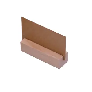 Tailai Restaurant Menu DIY Blank Acrylic Sign Solid Wooden Base Playing Business Card Holder Wood