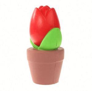 Pelota Antiestrés de Espuma de Poliuretano con Forma de Tulipán en Maceta, con Logotipo Impreso, Juguetes Antiestrés de Tulipán para Promoción Empresarial - Product Image 4