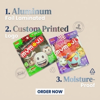 Emballage alimentaire en plastique coloré de haute qualité, laminé avec du papier d'aluminium, scellé à chaud, sachets à trois côtés scellés, pochette plate