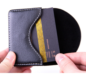Titulaire de la carte de crédit d'affaires en cuir PU tissé poche mince porte-cartes nominatives magnétique fermé porte-cartes de visite pour hommes femmes - Product Image 2