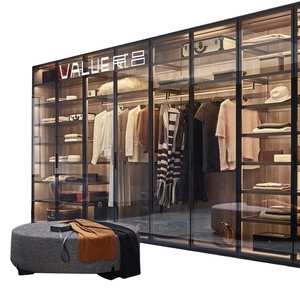 Portes de placard battantes en verre trempé et aluminium fini, étanches, personnalisées pour hôtels modernes, par le fabricant VALUE Brand, garantie 1 an - Product Image 4