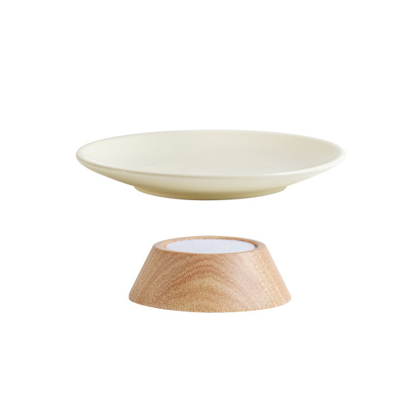 Blanc rond plaque peu profonde pieds courts
