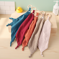 Serviette apaisante INS européenne pour bébé en pur coton, anneau de dentition pour nouveau-né, serviette à salive en tissu crêpe double couche, serviette pour poupée bébé