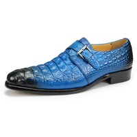Chaussures en cuir véritable faites à la main pour hommes, vente en gros d'usine, chaussures habillées en cuir imprimées de créateur pour le bureau, tendance et à la mode