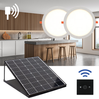 Panneaux solaires LED pour puits de lumière 50W, 2 pièces de 300 mm, avec capteur radar, pour plafonds intérieurs, maison et bureau