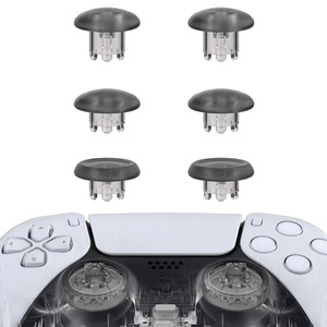 EXtremeRate Clear Black Custom EDGE <b>Sticks</b> Swappable Thumbstick Joystick for PS5 PS4 Controller - Product Image 1