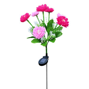 Xuhe <b>Solar</b> 7-Head <b>Flower</b> Lamp Orange Red Pink Yellow Purple Outdoor Waterproof Lawn <b>Light</b> Garden Decor - Product Image 3