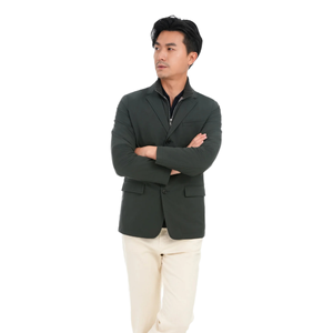 Blazer en laine mélangée style britannique pour homme, coupe droite, col à revers, coupe-vent, pour tenue décontractée - Product Image 2