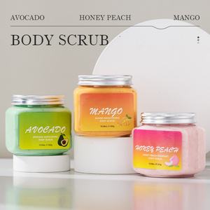 Crema Orgánica para el Cuidado de la Piel al por Mayor de Fábrica, 300g, Exfoliante Corporal con Ingredientes de Aguacate, Mango, Miel y Melocotón - Product Image 2