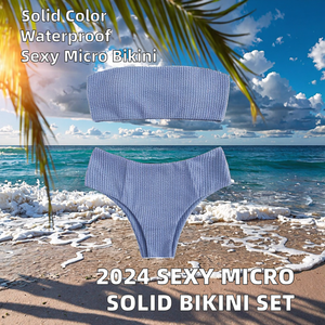 Ensemble bikini deux pièces sexy pour femmes 2024, en tissu Spandex/Nylon, service OEM, maillot de bain d'été pour la plage - Product Image 2