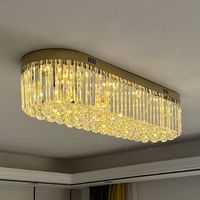 Plafonnier LED en cristal moderne pour salon, style européen, rectangulaire ou rond, éclairage de chambre, décoration intérieure