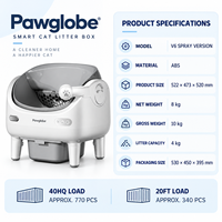 Bac à litière automatique pour chat V6 4 kg, toilette autonettoyante à ouverture supérieure avec contrôle par application, désodorisant par pulvérisation pour plusieurs chats