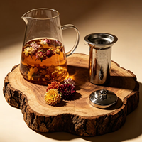 Théière conique en verre borosilicate avec infuseur en acier inoxydable 201, résistante à la chaleur, pour thé en vrac, cadeau pour la maison
