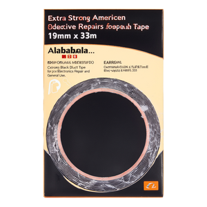Ruban adhésif américain extra fort 19 mm x 33 m, ruban adhésif noir pour réparation électronique et usage général - Product Image 2