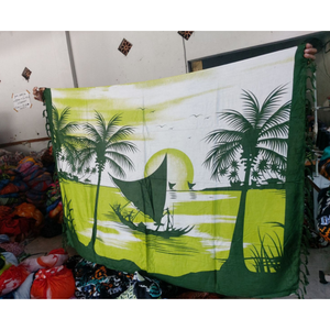 ผ้าซารองฮาวายแบบพารีโอจากอินโดนีเซีย ลายพิมพ์ออกแบบเอง ชุดชายหาดสำหรับผู้หญิง ผ้าเรยอนคุณภาพพรีเมียม - Product Image 1