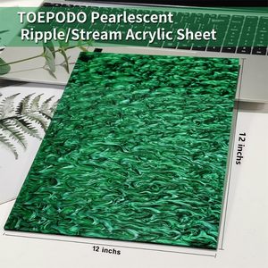 Emerald <b>Green</b> Marble Acrylic Sheet 12x12 Inch 1/8" Thick 3 Pcs Square Pearlescent Board for Craft Cutting Home Decor - Product Image 2