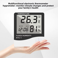 Automatisches Digital-Thermometer mit Feuchtigkeitsmesser, Großbildschirm-Wecker für Zuhause, ABS-Material, ODM-Anpassung Möglich