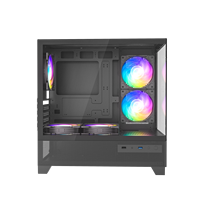 Boîtier de jeu pour PC de taille moyenne avec deux panneaux en verre trempé, vue sur la mer, micro-ATX, boîtier de jeu pour ordinateur de jeu MATX