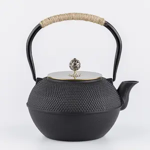 กาน้ำชาเหล็กหล่อสไตล์ญี่ปุ่น,กาต้มน้ำสีดำพร้อมที่กรองสแตนเลส