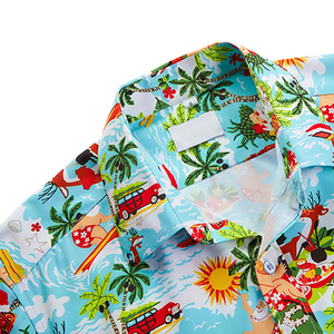 Custom Sublimation Design <strong>Christmas</strong> Gift <strong>Shirt</strong> Snowman Print Hawaiian Santa Short Sleeves Polo Casual <strong>Shirts</strong> for <strong>Men</strong> - Product Image 2