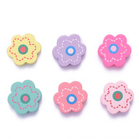 Nouvelles perles en bois perforées créatives en forme de fleur, perles lâches faites à la main pour enfants, accessoires de bijoux DIY pour petits colliers