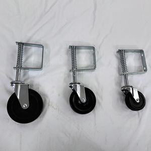 स्विस गेट कैस्टर 3 "4" 5 "ब्लैक रबर व्हील स्प्रिंग बढ़ते छेद के साथ लोड - Product Image 3