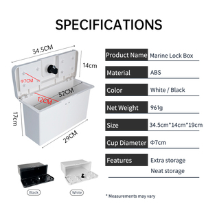 <span class=keywords><strong>Porte</strong></span>-gobelets double externe ABS avec boîte de rangement verrouillable, accessoire de rétrofit intégré pour bateaux et <span class=keywords><strong>camping</strong></span>-cars - Product Image 5
