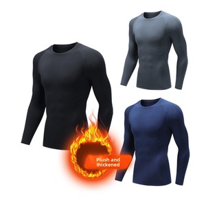 Camicia <span class=keywords><strong>da</strong></span> <span class=keywords><strong>uomo</strong></span> a compressione termica <span class=keywords><strong>in</strong></span> <span class=keywords><strong>pile</strong></span> foderata a maniche lunghe <span class=keywords><strong>camicie</strong></span> termiche a Base atletica - Product Image 3