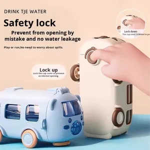 Gobelet d'eau en plastique pour enfants, design ludique, avec paille, pour boire directement, vente en gros - Product Image 2
