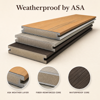 Planches de terrasse ASA en WPC co-extrudé, imperméables, durables, pour l'extérieur, villa, jardin, cour, terrasse, directement de l'usine