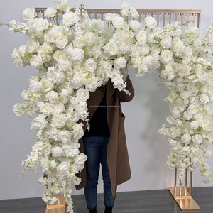 M94 Rosa <span class=keywords><strong>Blanca</strong></span> Rosa <span class=keywords><strong>flor</strong></span> <span class=keywords><strong>guirnalda</strong></span> pasillo centros de mesa telón de fondo boda <span class=keywords><strong>flor</strong></span> corredor arco flores decorativas - Product Image 4