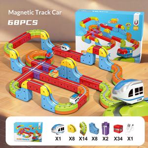 Cubo Magico con Pista, Blocchi Magnetici in Plastica, Auto su Pista, Treno Elettrico Anti-Gravità ad Alta Velocità - Product Image 6