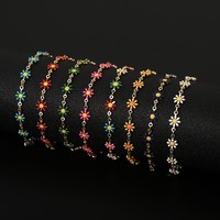 Echtes Moissanit Blumen-Glücksklee Trendiges 925 Sterling Silber Versilbertes Armband Hochzeitsgeschenk Schmuck