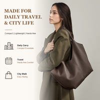 Sac fourre-tout en cuir véritable, minimaliste, grande capacité, avec pochette intérieure, pour le travail, les trajets quotidiens, sac à bandoulière pour femmes, usine ODM