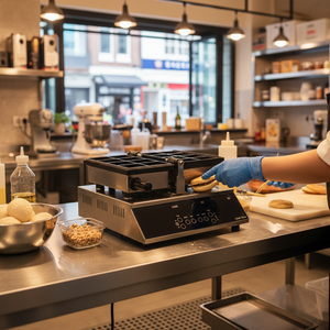 เครื่องทำขนมปังอัตโนมัติรุ่นใหม่ ทำขนมปังห้าก้อน ปลาสองตัว CookTech Hotteok Machine สแตนเลส SUS304 ควบคุมด้วยระบบสัมผัส พกพาสะดวก สไตล์เกาหลี - Product Image 3