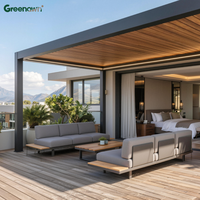 Pérgola de Techo Corredizo en Oferta, Impermeable, Retráctil, de Aluminio, para Patio Trasero