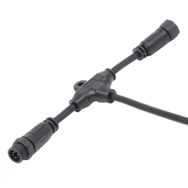 Кабельное решение AOHUA под заказ, мужской, женский, водонепроницаемый, Т-образный, 3-контактный разъем питания