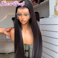 Perruque vietnamienne naturelle 13x6 en cheveux humains lisses, perruques frontales en dentelle, vente en gros, perruques frontales HD sans colle pour femmes noires