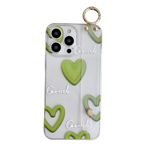 For Samsung Tpu Soft Shell Phone Case With Magnetic Ring Heart Design Transparent Lanyard Wristband Stand Crossbody - Product Image 5