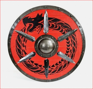 Escudo Redondo Estilo Vikingo con Patrón de Dragón, Arma Decorativa de Metal para Decoración del Hogar, Cosplay y Exhibición - Product Image 3