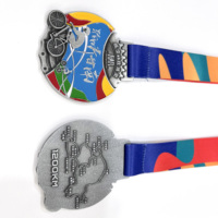 Haute qualité 3D course vélo Sport médailles en métal personnalisé blanc vélo tour cyclisme Triathlon médaille